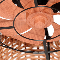 Nouveau design salle d'étude chambre bureau E27 télécommande corde de chanvre Led ventilateur de plafond en cage lumière