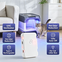 Lámpara Esterilizadora UV-C Recargable para Mascotas, Eliminador de Olores para Mascotas, para Caja de Arena para Gatos