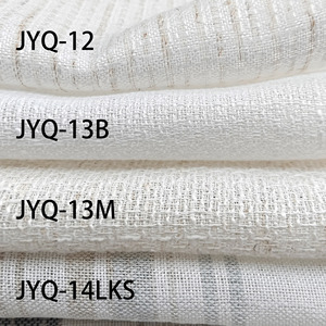 Tela de gasa transparente de <span class=keywords><strong>lino</strong></span> blanco de lujo de 280cm de ancho textil para el hogar <span class=keywords><strong>bordado</strong></span> Jacquard Slub estilo elegante para cortina de sala de estar - Product Image 3