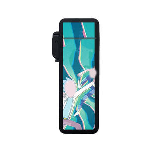 Vente en gros d'usine de logos personnalisés style pop rechargeables UV impression flamme bleue coupe-vent flamme bleue briquets butane petits cadeaux - Product Image 2