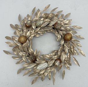 พวงมาลาพลาสติกประดับแชมเปญสีทองทนทานพร้อมลูกบอลแก้วสำหรับตกแต่งบ้านตลอดทั้งปี - Product Image 1