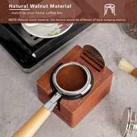 Support Carré Réutilisable en Noyer Naturel pour Tamper à Café, Support de Porte-Filtre, Organisateur de Tamper et Accessoires pour Machine à Expresso