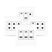Prise murale USB type C standard EU RU UK, prise électrique universelle type C 220V, prise de courant blanche à 2 trous