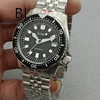 BLIGER 41mm montre de plongée automatique pour hommes NH35 mouvement 3.8 couronne rotation lunette verre saphir cadran noir C3 vert Date lumineuse