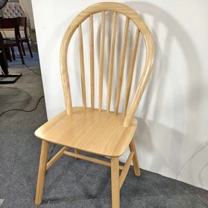 Chaises de salle à manger modernes de luxe en bois massif avec dossier incurvé pour hôtel et usage domestique - Product Image 3