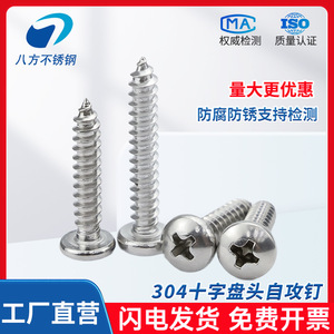 Eight Directions 304 Stainless Steel Self Tapping Screws M2 M6 Pan Head Cross Recess Metric Standard Grade B - Product Image 4