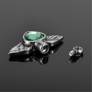 Kalung Wadah Abu Kremasi Berbentuk Hati Sayap Kristal Kristen Berlapis Perak Stainless Steel, Tempat Penyimpanan Abu Kenangan, Liontin Malaikat - Product Image 3