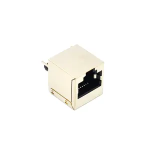 Connettore femmina verticale a 90 gradi con attacco PCB schermo FTP RJ45 con Jack modulare 8 p8c