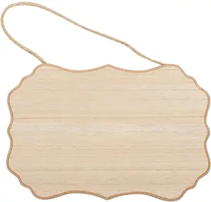 Оптовые продажи 9 дюймов деревянные ломтики-Необработанные подвесные деревянные знаки для рукоделия, пустые деревянные украшения «сделай сам» 9x6 дюймов