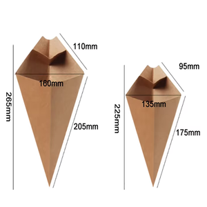 Boîte en forme de cône en carton jetable personnalisé pour fête cuite au four avec croustilles cuites - Product Image 5