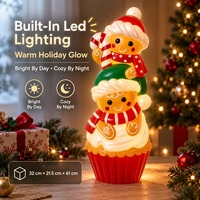 Figurine en plastique moulé par soufflage personnalisée pour la décoration de centres commerciaux, supermarchés et magasins, thème pain d'épices de Noël commercial