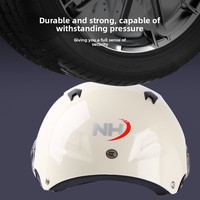 Nouveau casque de moto demi-face certifié 3C, coque ABS, protection auditive chaude pour l'hiver, double visière, casque de sécurité pour vélo électrique, léger