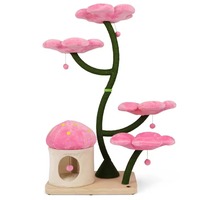 Promotion : Arbre à chat moderne de luxe en bois, tour à hauteur réglable, écologique, avec lit floral, emballé en carton pour la décoration intérieure
