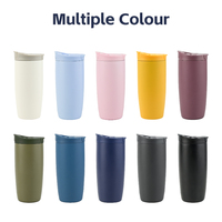 Mug à café en acier inoxydable 304 à double paroi isolé sous vide, 12oz 20oz, avec logo personnalisé, paille 2-en-1 et couvercle à ouverture rapide, vente en gros
