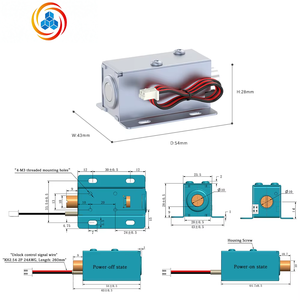 SHMi LY01F Verrou de meuble, mini tige télescopique, électro-aimant, loquet électromagnétique DC5V/12V/24V, course de loquet 9,7 mm, serrure en zinc - Product Image 5