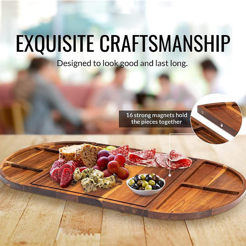 Декоративная многофункциональная прямоугольная разделочная доска из тика пищевого класса, 3 части, набор больших разделочных досок из акации