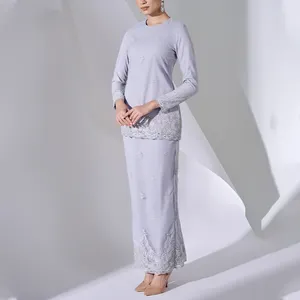 Nieuwe Trend Mode Abaya Moslim Jurk Baju Kurung Nieuwste Ontwerp Baju Kurung Satijn Ontwerp Baju Kurung Kebaya
