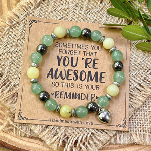 Nueva Pulsera <span class=keywords><strong>de</strong></span> Piedras Naturales Curativas <span class=keywords><strong>de</strong></span> Estilo Bohemio <span class=keywords><strong>de</strong></span> 8 mm para Mujer, con Colgante <span class=keywords><strong>de</strong></span> Corazón, con Cuentas y Tarjetas con <span class=keywords><strong>Significado</strong></span> - Product Image 1