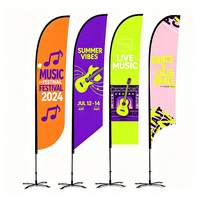 Drapeau plume personnalisé pour événements extérieurs, avec logo publicitaire, mât de drapeau plume, drapeau plume Swooper