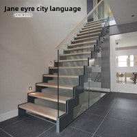 Escalier intérieur sur mesure à double poutre pour intérieurs de loft, poutre inclinée, escalier droit en acier et bois, villas duplex, personnalisation DIY