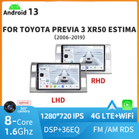 Autoradio 1280*720 IPS Car-play 8 cœurs 1.6Ghz Android 13 4G LTE Navigateur pour TOYOTA PREVIA 3 XR50 ESTIMA 2006-2019