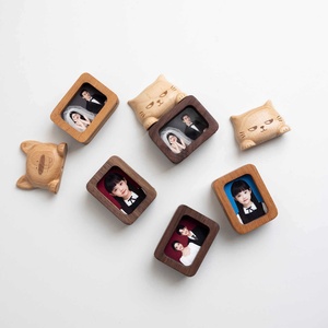 Cadre en bois massif Noyer noir, <span class=keywords><strong>mini</strong></span> cadre photo mignon pour gravure, impression de photos, suivi de croissance, enregistrement de mariage, pour réfrigérateur - Product Image 3