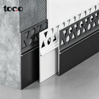 Plinthe en aluminium TOCO à encastrer, flexible, pour murs intérieurs courbes et décoration