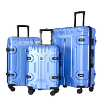 Ensemble de trois pièces de bagages de voyage gris de style extraterrestre mécanique Valise à roulettes de haute qualité Ensemble de valises ABS à fermeture éclair personnalisées