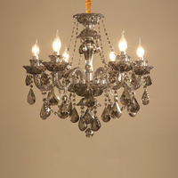 Lustre en cristal fumé de luxe, luminaire suspendu moderne classique en cristal K9 pour salon, salle de mariage, salle de banquet, décoration de villa
