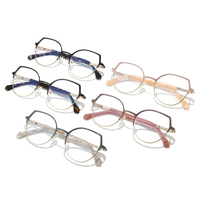Lunettes de lecture anti-lumière bleue pour femmes adultes, motif floral décontracté, TR90 + métal, design léger à monture complète pour un usage quotidien