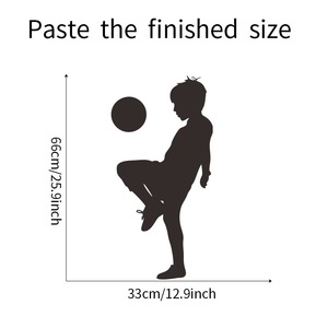 Football Boy Silhouette Sticker Mural <span class=keywords><strong>Noir</strong></span> <span class=keywords><strong>et</strong></span> <span class=keywords><strong>Blanc</strong></span> PVC/Vinyle Auto-Adhésif <span class=keywords><strong>Chambre</strong></span> Papier Peint Garçon <span class=keywords><strong>Chambre</strong></span> Décoration - Product Image 5