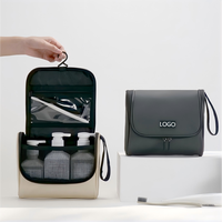 Sac de toilette de voyage, organiseur de cosmétiques suspendu avec crochet, sac de cosmétiques de luxe en PU, sac de voyage pour maquillage