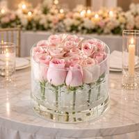 Boîte à fleurs en acrylique de haute qualité, personnalisée, 25 trous, pour la conservation des roses, pour la fête des mères, la Saint-Valentin, un cadeau de mariage
