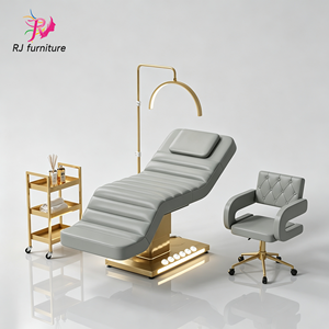 Pink PU Leather Massage Bed With Built-In Headrest And <b>Adjustable</b> Height For Salon Use - Product Image 3