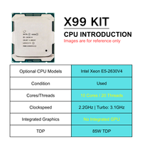 Nouvelle carte mère PANDL X99-XD4 M-ATX avec 4 emplacements DDR4 ECC RAM et kit Intel Xeon E5 2630 V4, combo carte mère X99, kit Xeon X99