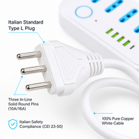 Italienischer Standard Chile Uruguay 5-Loch-Wandsteckdosenpanel mit 4 USB-Anschlüssen für Büro- und Haushaltsgebrauch