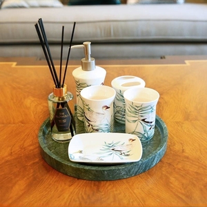 Stonekocc D25x3cm LOGO personalizzato prezzo di fabbrica verde nero marmo nordico luce di lusso cosmetici di stoccaggio cucina soggiorno - Product Image 5