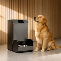 Distributeur automatique intelligent de nourriture pour animaux de compagnie USMILEPET 15L, tout en métal, avec contrôle par application WiFi, alimentation programmée et enregistrement vocal pour chien