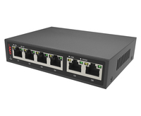 ONV 10/100/1000M 6 Port Poe Switch dengan 4 Port Gigabit Poe dan 2 Gigabit Uplink Ethernet Unmanaged Smart Switch