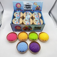Mainan Silikon Bentuk Roti Tersenyum Berbubuk Emas Lucu, Lentur, Lambat Mengembang, Pereda Stres, Usia 14+, Buatan Zhejiang, Perdagangan Luar Negeri