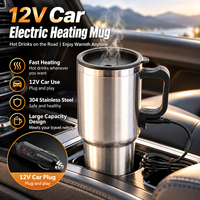 Mug chauffant électrique 12V pour voiture, 500 ml, en acier inoxydable, avec contrôle intelligent de la température, tasse chauffante électrique portable pour les voyages