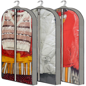 Mumu Grass Garden Garment Bag 3 Pack Gray Transparent Dustproof <b>Storage</b> Cover for <b>Clothes</b> Bedroom Use - Product Image 1
