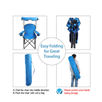 Vente en gros en extérieur de haute qualité pliable portable réglable de voyage camping pêche plage parasol chaise avec auvent