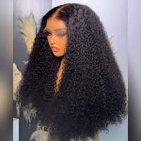 Wig Rambut Asli Brasil Grosir Hd Lace Frontal Afro Kinky Curly Tanpa Lem Wig Rambut Alami Afro untuk Wanita Kulit Hitam
