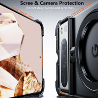 Coque de téléphone en métal magnétique sans bord assemblée avec support rotatif à 360 ° en métal nu pour Google Pixel 9 Pro XL pixel 9pro Fold