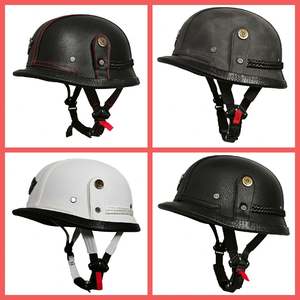 Casco de Motocicleta Estilo Retro Alemán, de Cuero, Hecho a Mano, para Hombre y Mujer, para las Cuatro Estaciones - Product Image 4