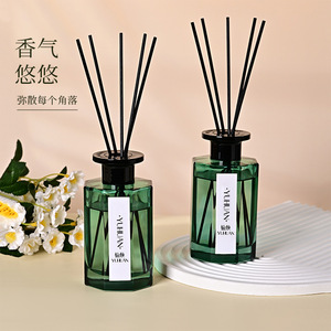 Yuhuan <b>Reed</b> <b>Diffuser</b> Green Octagonal Bottle 150Ml Long Lasting Fragrance <b>For</b> Home Living Room Bathroom - Product Image 2