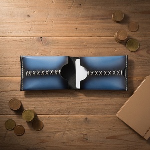 Boshiho Simple Sewing Line Genuine Leather Card <b>Holder</b> Men's <b>Id</b> Card Wallet Classic Genuine Leather Men's Wallet - Product Image 4