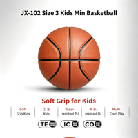 Ballon de basket miniature en PU laminé résistant à l'usure, taille 3, pour les tout-petits, les enfants débutants, les jeux de loisirs en intérieur et en extérieur