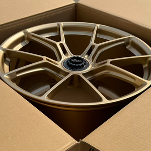 Ruedas Forjadas Rizo de 20 y 21 Pulgadas en Oro Satinado y Negro Satinado con Bloqueo Central para Porsche 911 5x130 <span class=keywords><strong>Gt3</strong></span>, Aleación de Aluminio T6061 - Product Image 4